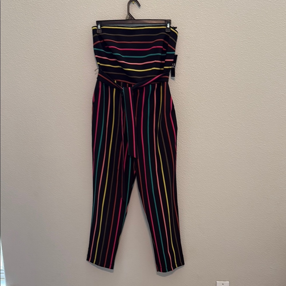NEW NY&Co rainbow striped romper jumpsuit pride